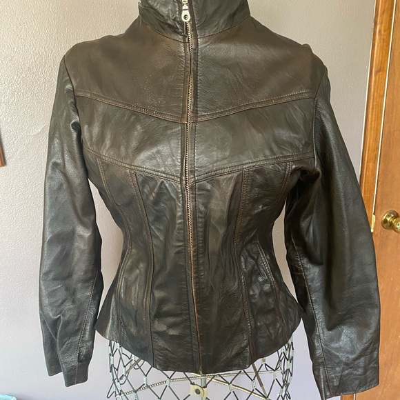 Women’s Leather Moto Maxima, Medium Jacket - Picture 2 of 6